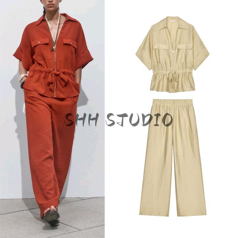 Travel Hunting Shirt 2273847 2273741 Elastic Waist Wide Leg Pants 2116847 2116741