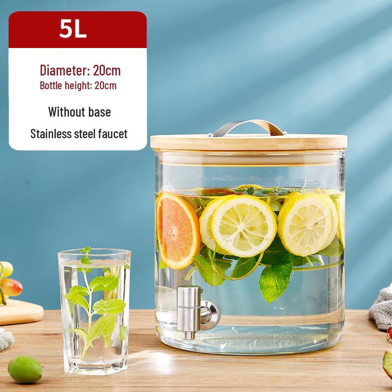 Žáruvzdorná skleněná láhev na kvašení vína s kohoutkem – Ideální pro víno, ovocný čaj, léčivé nápoje a nápoje k samoobsluze