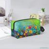 Abstract Watercolor Flowers Makeup Bag for Women Girls Colorful Florals Toiletry Bag Fashion Casual Storage Bags Waterproof