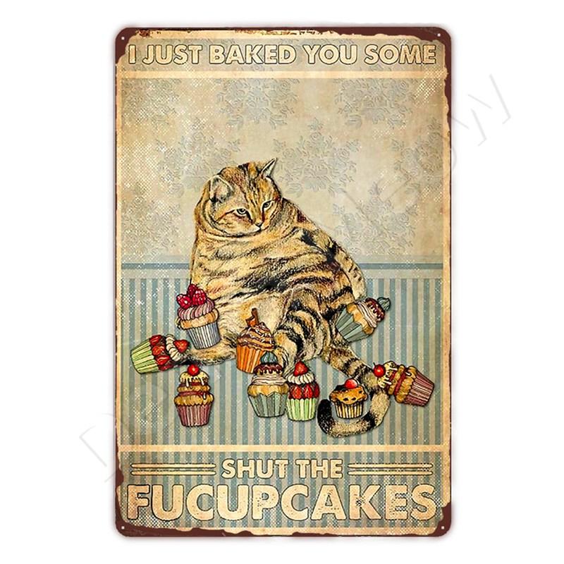 Vintage Metal Sign, That's What I Do I Play Guitar, Dancing Cat, Black Cat, Funny Tin Sign, Rustic Bar, Cafe, Home Decor Gift