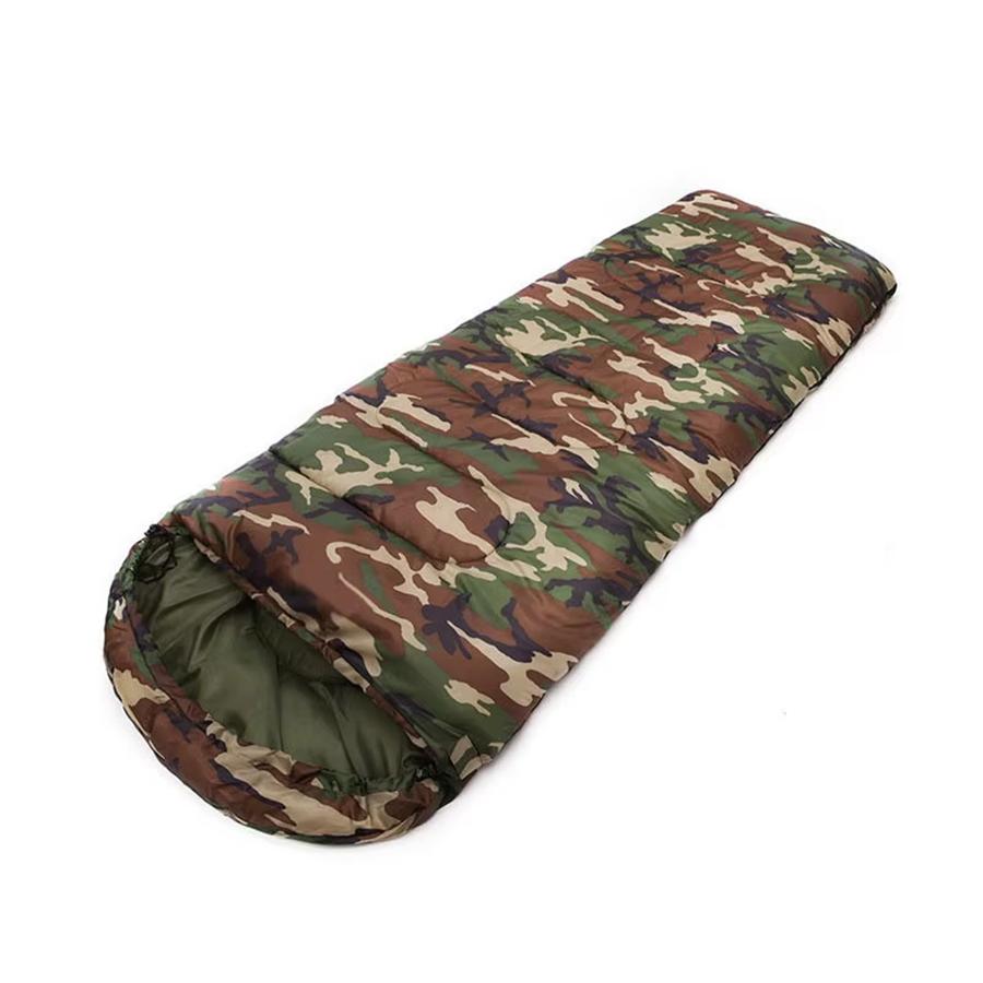 Schmutzabweisender Schlafsack Camouflage Grün Bettwäsche Mit Hut Warm Geeignet Für Outdoor-Camping, Wandern Und Rucksacktouren
