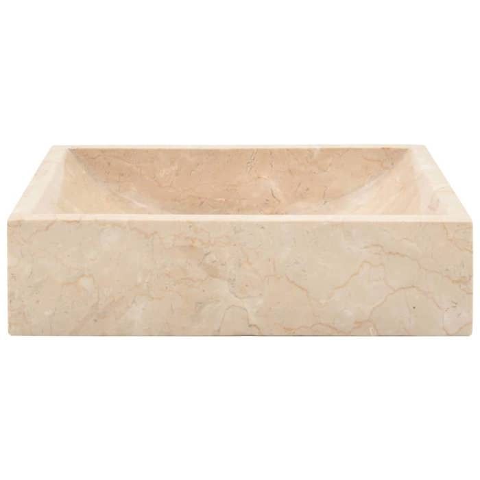 VidaXL Washbasin, Bathroom Sink, Indoor Home Toilet Hand Wash Basin, Countertop Washbasin Cream Marble 142773