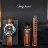 First Layer Genuine Cowhide Oil Wax Leather Business Watch Strap 18mm to 26mm Replacement for Cartier Watch Durable Wristband Accessory