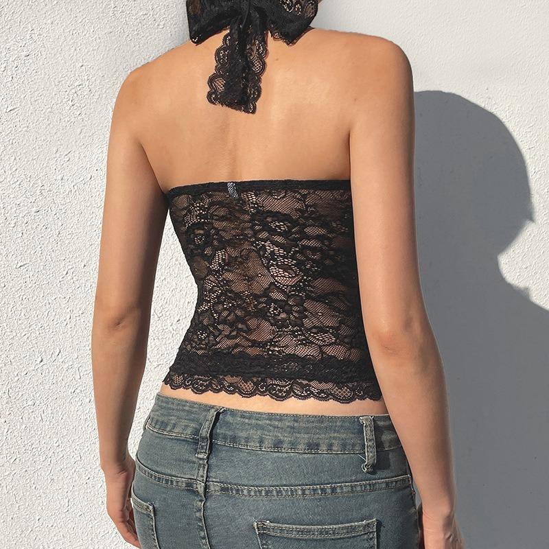 Women's Summer Halter Lace Sexy Halter Slim Slim Vest Top