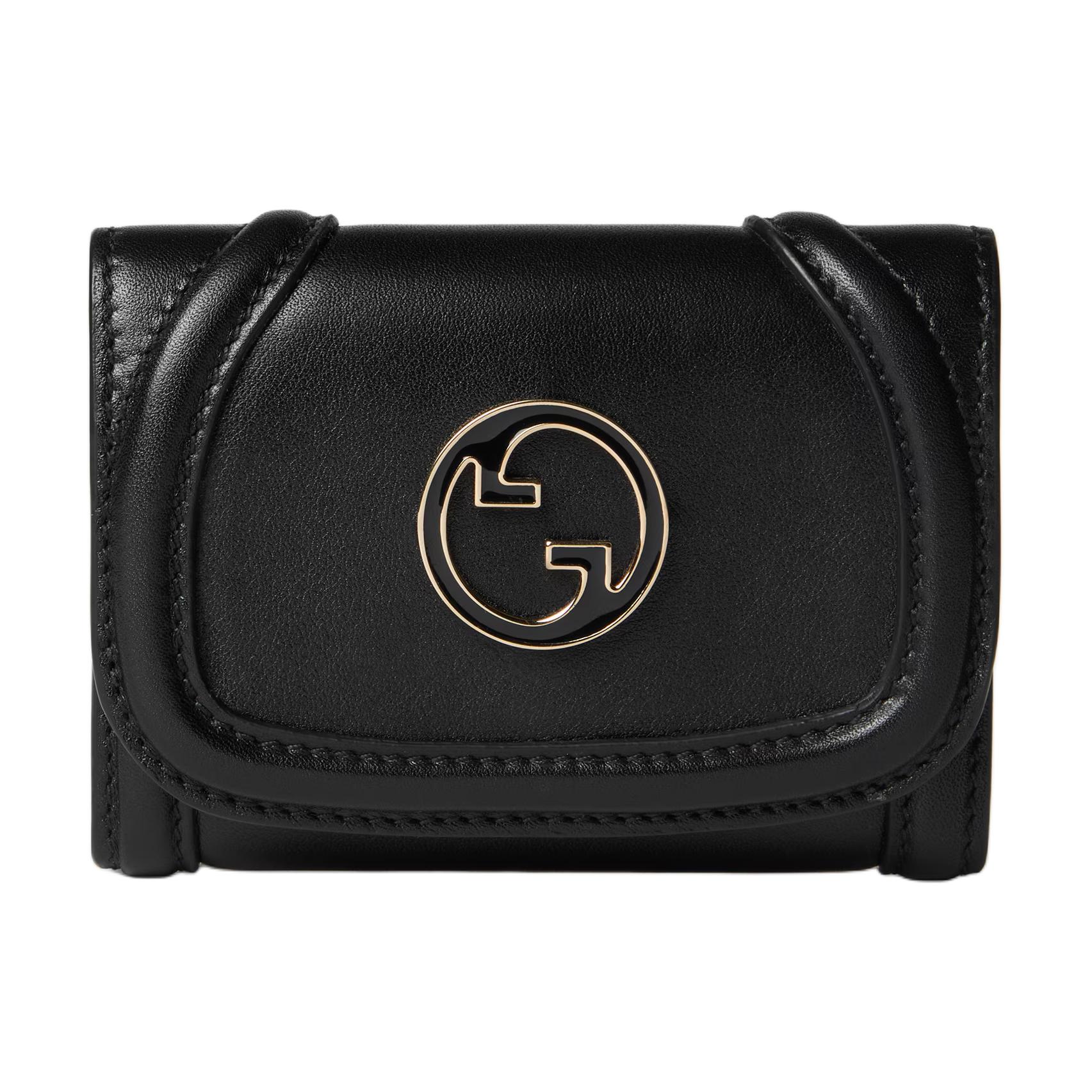 

Gucci Blondie Logo Snap Closure Leather Card Holder Women Card Holder Black 818795-AAEEX-1000 Box(Basic Set+Box)