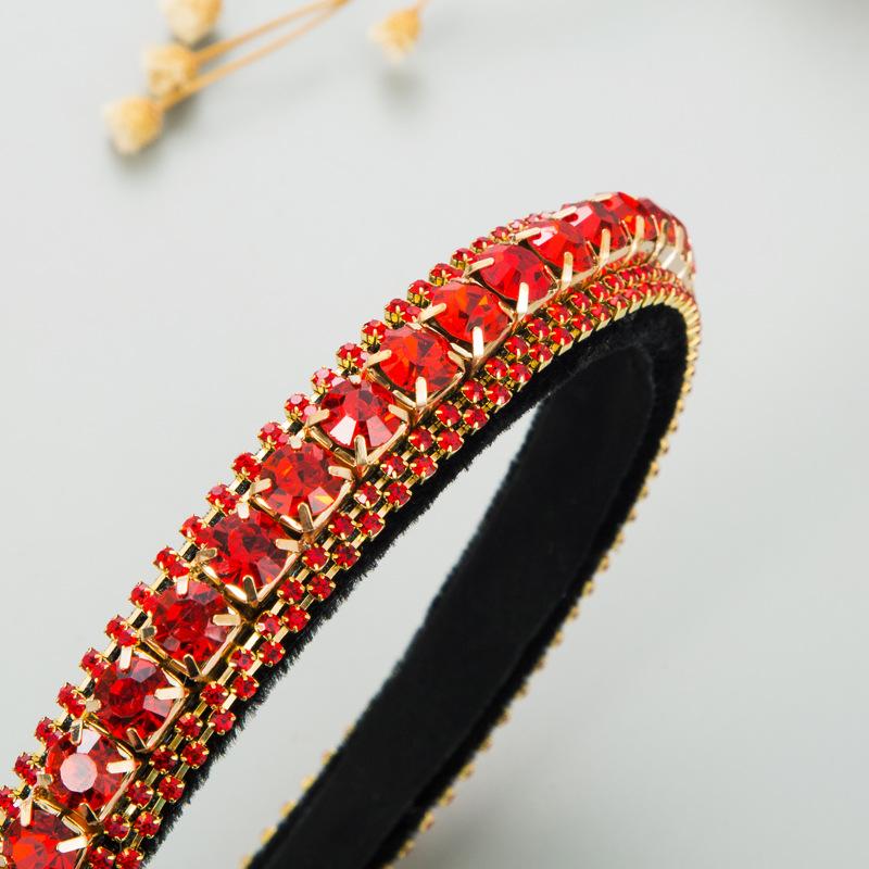 Women's Hairband Rhinestone Versatile Headband Baroque Gold Velvet Fine Edge Headwear