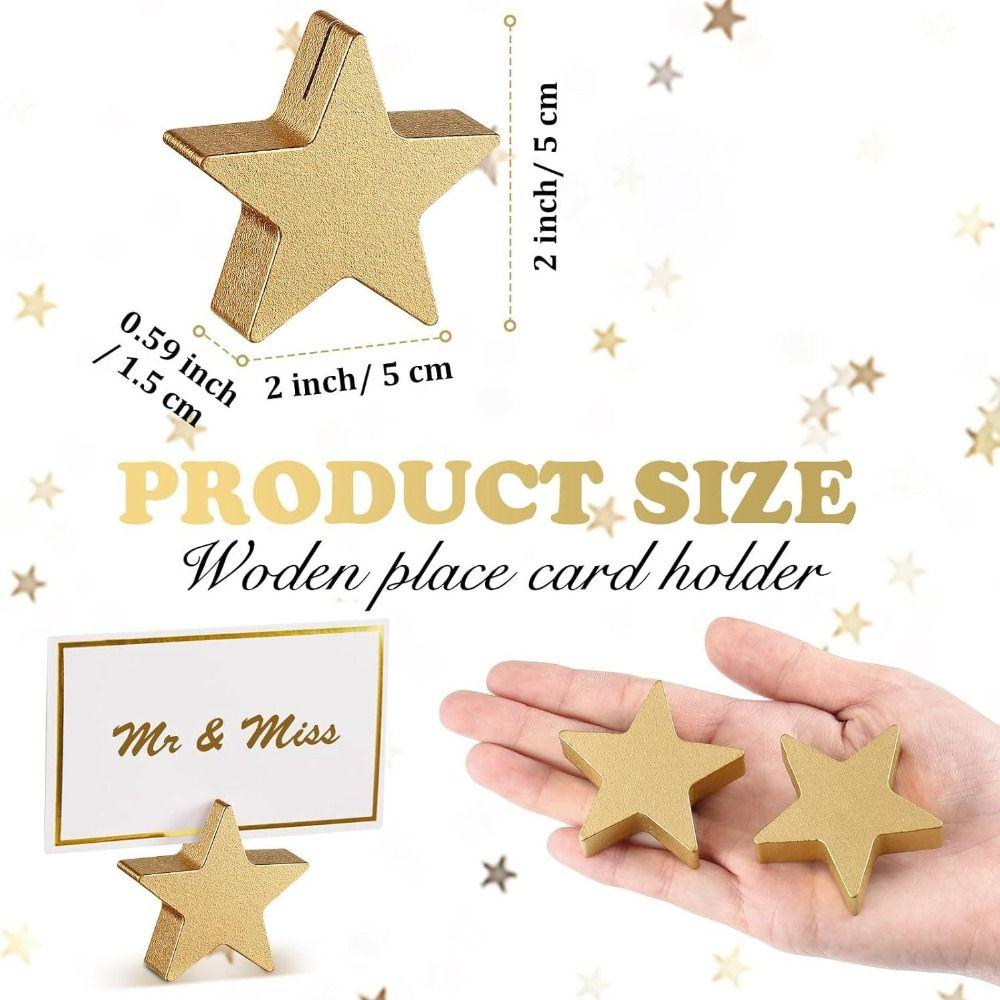 12pcs Vintage Star Card Holder Elegant Star Table Decor Premium Name Card Stand Wedding Reception