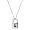 Elegant 12MM Padlock Necklace with Laser-Engraved Initials 26 Letters for Women