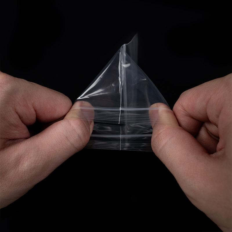 200Pcs Transparent Double Pocket Ziplock Bags Home Travel For Pearls Jewels Ring Packaging Decoration Accessory Storage
