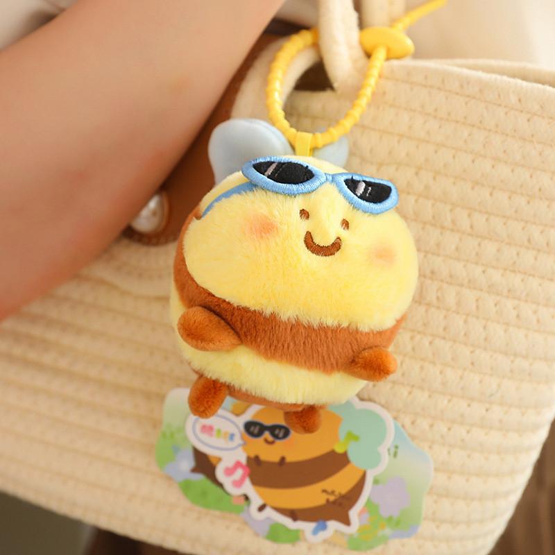 Snot Cartoon Cute Bear Bee Plush Toy Pendant Girl Bags Key Gifts Decoration