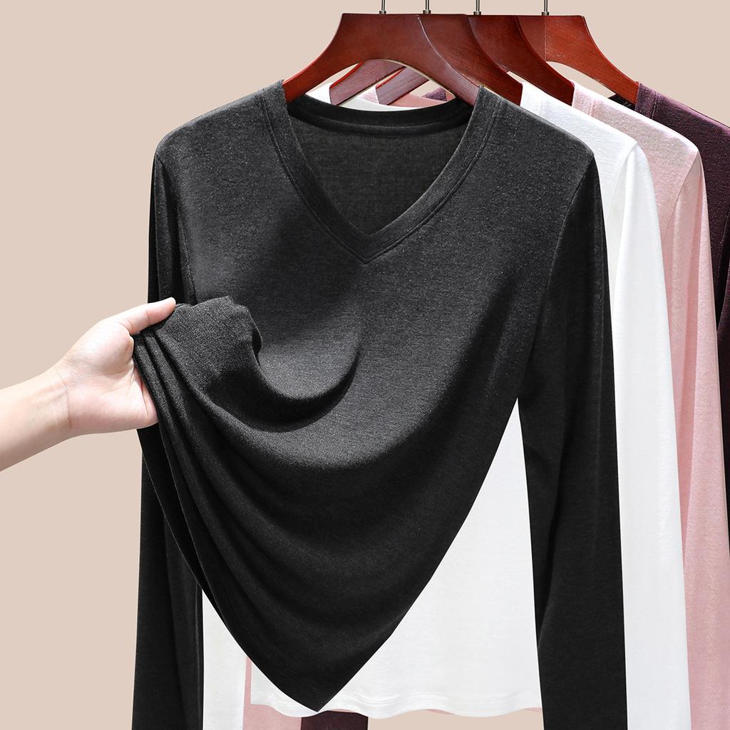 [Tencel + Sheep Wool] Bottom shirt women's thin inner with new slim top