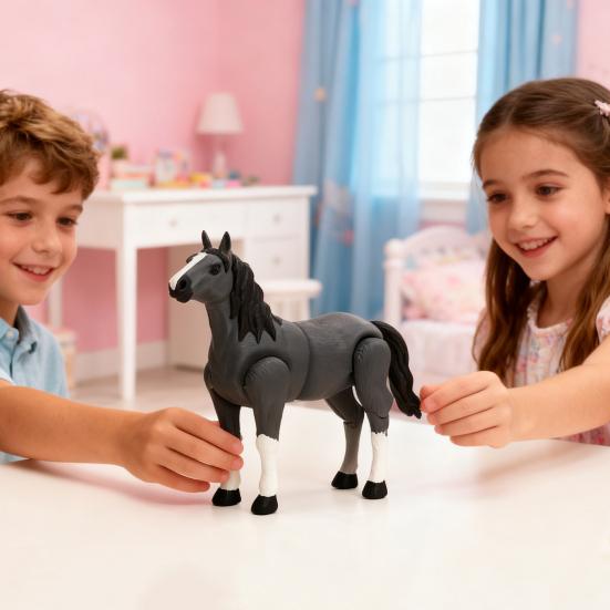 3D Printed Horse Figurine Movable Joints Horse Figure Stress Relief Fidget Toy Animal Model Statue Desktop Decoration Ornament