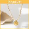 Elegant Street Style Alloy Pendant Necklace With Gold Plated Finish And Faux Pearl Detail For Women