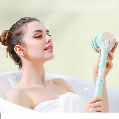 6-Head Electric Shower Brush, USB Rechargeable, Multi-Functional 6-Head Electric Body Brush, Detachable Handle, 3 Adjustable Settings Bath Brush Combo