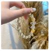 Qiaoen Women's Crystal Yellow Lemon Beaded Bracelet with Large Unique Beads