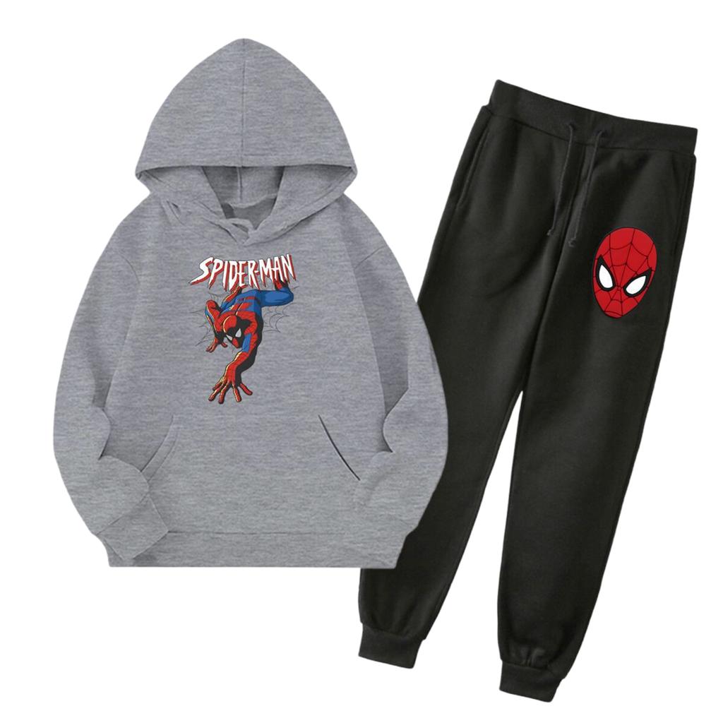 Unisex Kids Hoodie and Jogger Set with Graphic Print and Pockets for Everyday Wear