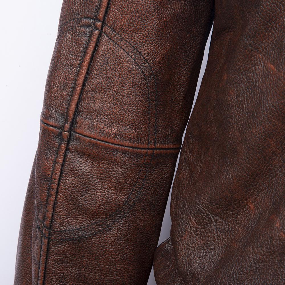Vintage Red Brown Men Genuine Leather Jacket Real Cow Coat Man Military Pilot Jackets Air Force Flight Suit Spring Autumn