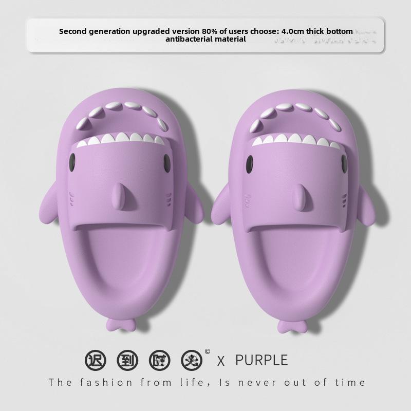 Thick-Soled Shark EVA Slippers for Kids and Parents - Non-Slip, Soft, Indoor Summer Sandals