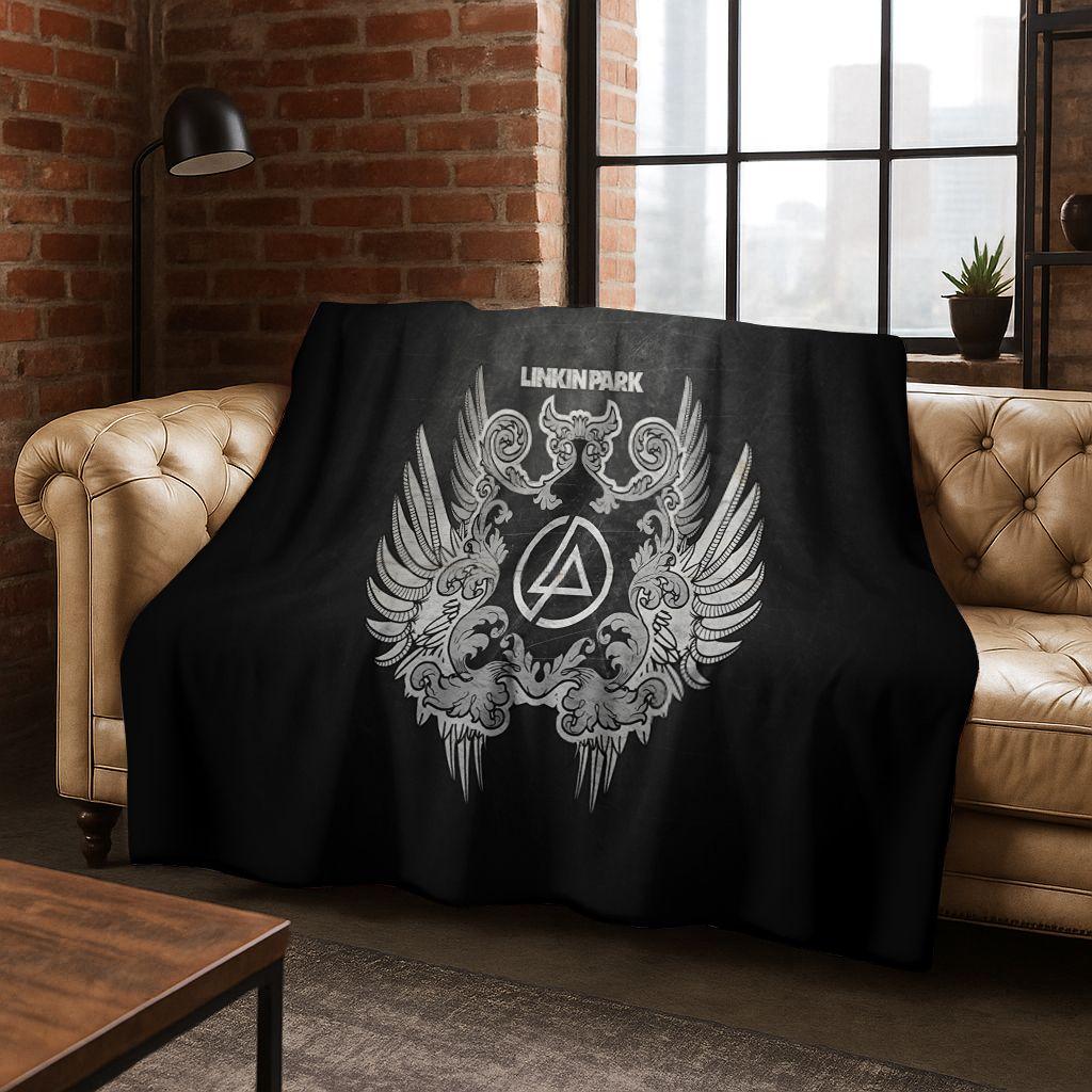Classic L-Linkin Park Sign Rock Band Art Flannel Blanket,Cozy Soft Throw Blanket for Home Bedroom Bed Sofa Picnic Cover Gift Kid