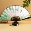 Chinese Double Sided Painting Folding Fan Vintage Handhelds Fan with Tassels Plastic Foldable Hand Fan for Parties