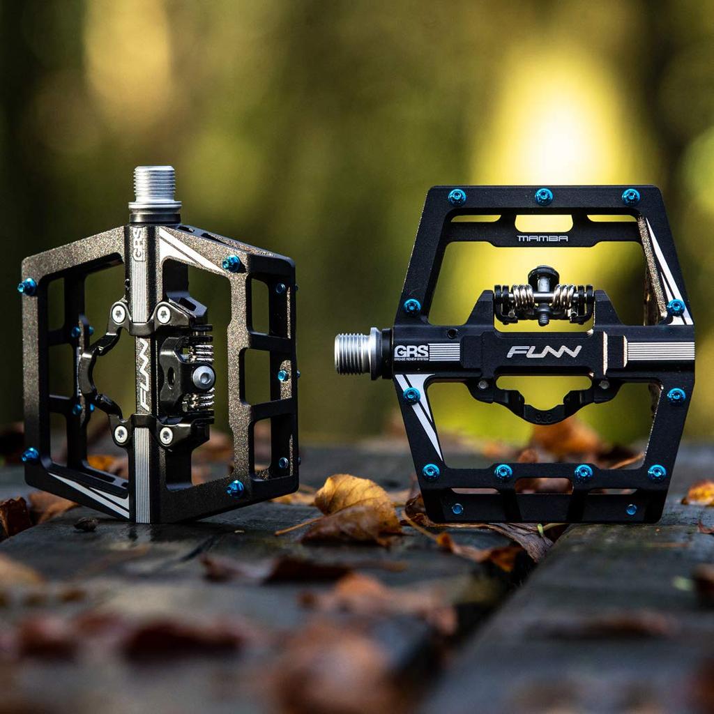 Funn Mamba Clipless Pedals with Spring Mechanism, Single-Sided Cleats, SPD Compatible, Binding Pedals, for Mountain Bikes (MTB) (Black)