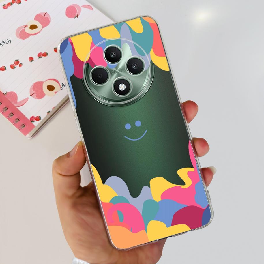 For Oppo Reno12 F Case CPH2637 Shockproof Cover Cute Cat Cartoon Soft Slim Clear Phone Cases For OPPO Reno 12F 4G CPH2687 Fundas