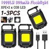 1-3PCS XPE Keychain Light 1000LM COB LED Pocket Work Light 800mAh Type-C USB Rechargeable IPX4 Waterproof for Outdoor Camping