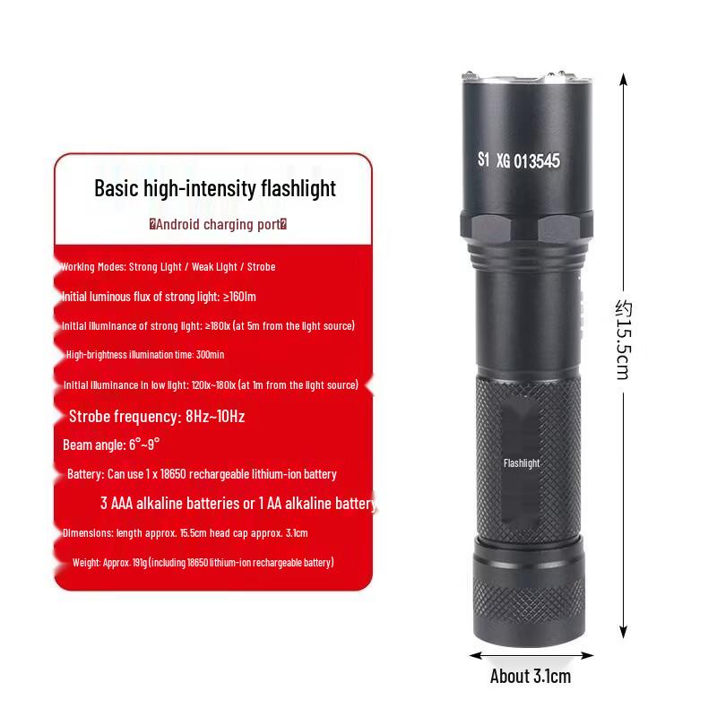Shangxiong Tactical USB Rechargeable Flashlight