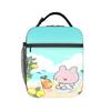 A-Asamimichans Lunch Bag For Child Print Lunch Box Retro School Cooler Bag Portable Waterproof Thermal Lunch Bags