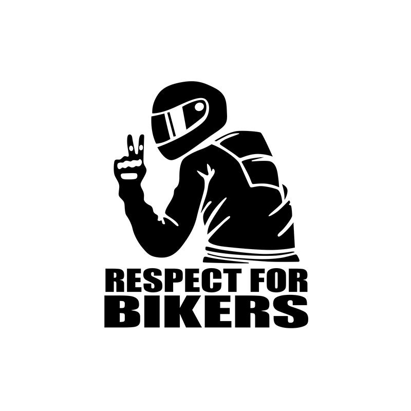 

1pc Respect for Bikers Car Windscreen Stickers Cool Auto Window Glass Vinyl Decals Fashion Moto Styling Accesorios Para El Coche 15x12CM чорний