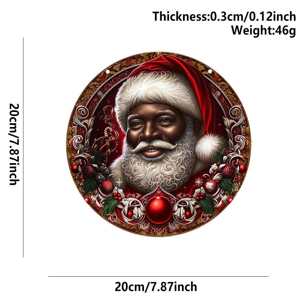 

Черный Санта-Клаус Деревянная дверь Подвесное рождественское украшение 20*20*0.3cm чёрный