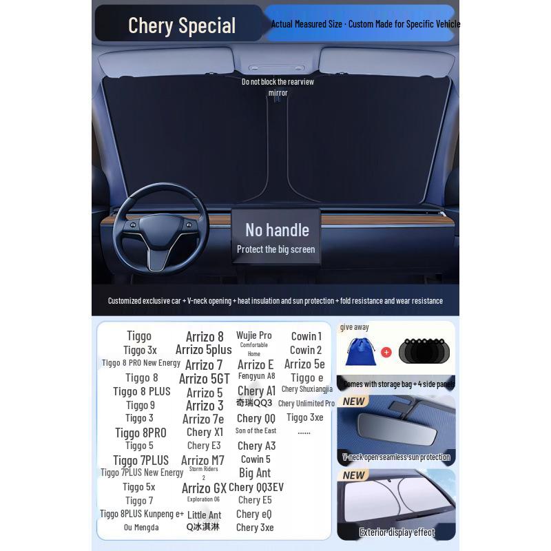 Car Sun Visor Sunshade for Small Windows - Heat Insulation Curtain for Interior Windshield
