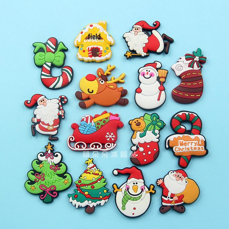 Creative Cartoon Christmas Fridge Magnet: Children's Black & White Board Sticker for Home Decoration and Messages