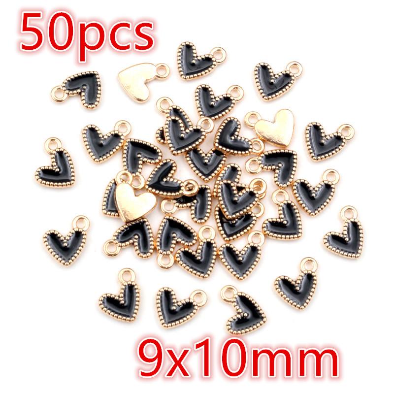 30-50Pcs 9x10mm/15x13mm Small Alloy Heart Charms Cute Love Pendants For DIY Bracelet Necklaces Jewelry Making Accessories