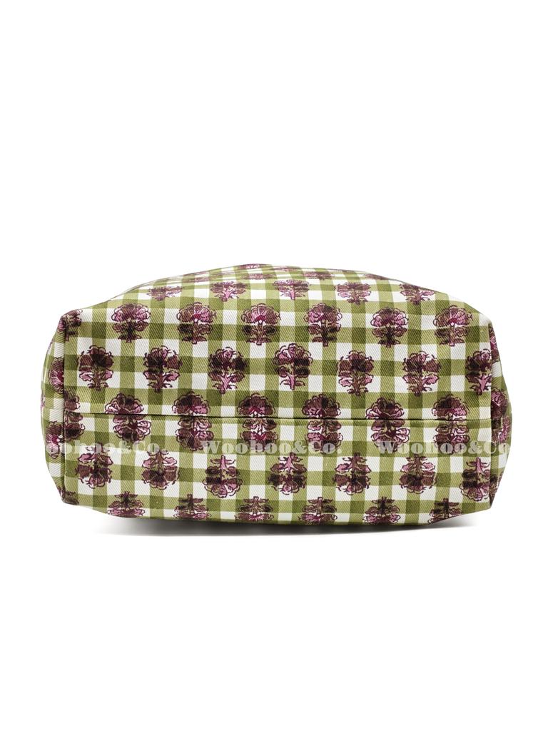 Longchamp Borsa Tote in Tessuto Le Pliage con Chiusura a Bottone Stampata Media da Donna Verde Carciofo 10303HGGM04