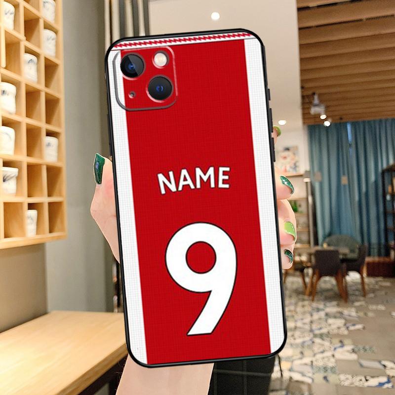 Personalised Football Name Number Phone Case For iPhone 13 12 11 14 15 16 Pro Max XS X XR Plus 12 13 Mini Back Cover