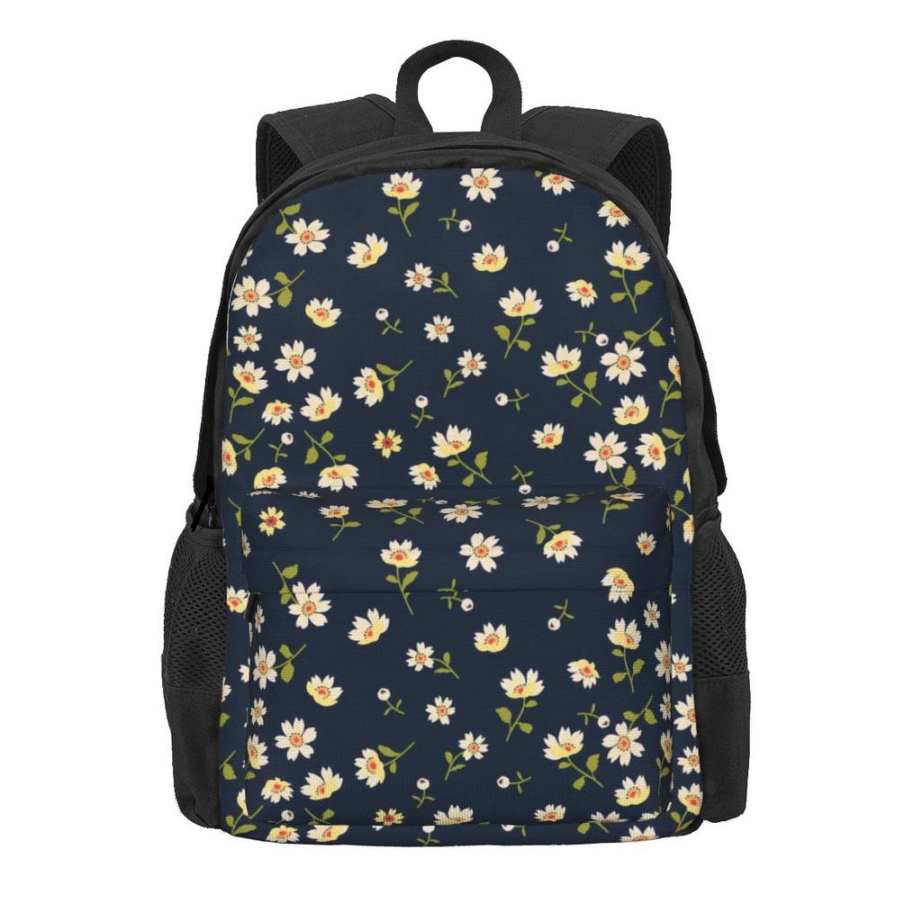 White Daisies Backpack Cute Flowers Print College Backpacks Girl Custom Breathable School Bags Leisure Rucksack