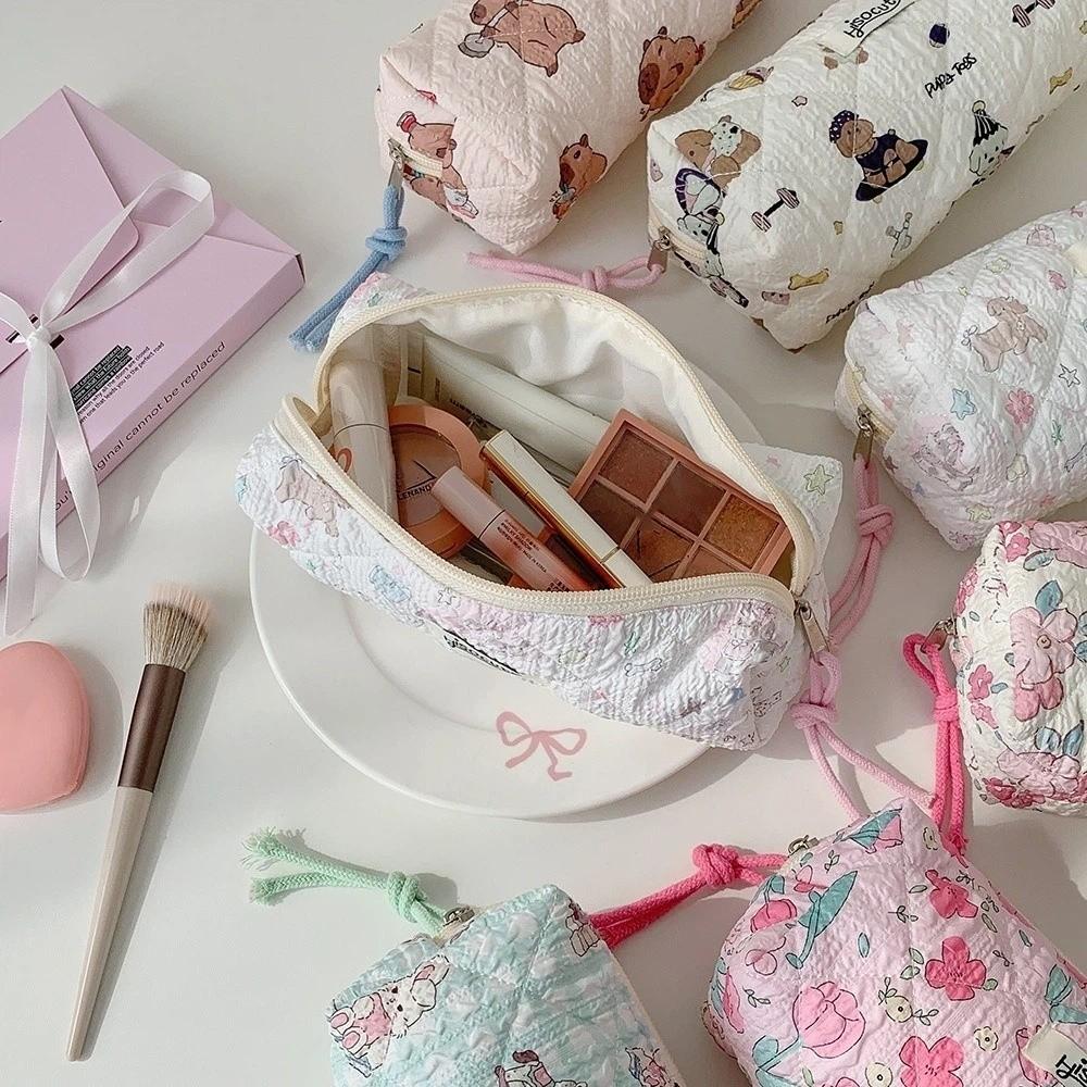 Capybara Dog Flower Print Korean Style Pencil Case Pen Bag Pencil Pouch  Kids Children