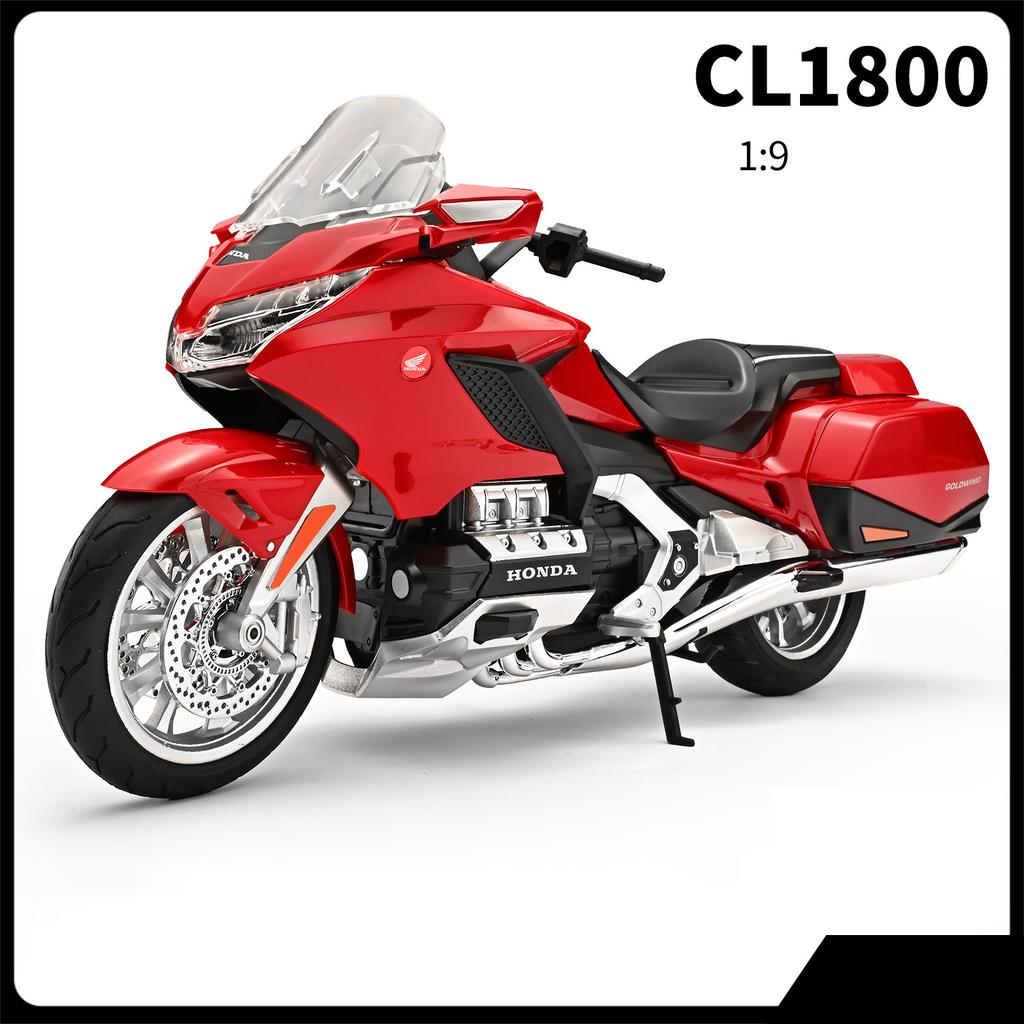 1/9 HONDA Gold Wing GL1800 Alloy Street Motorcycle Model Diecast Metal Leisure Touring Motorcycle Model Sound Light Kid Toy Gift