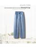 Women's Washed Blue Wide-Leg Jeans - 2025 Spring/Autumn Trendy Scimitar-Cut Loose Slimming Banana Pants