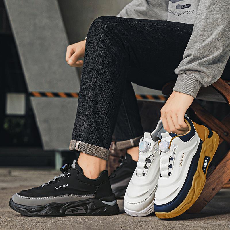 Sneakers men's new trendy fashion versatile rotating button casual shoes platform color matching dad shoes trendy shoes men