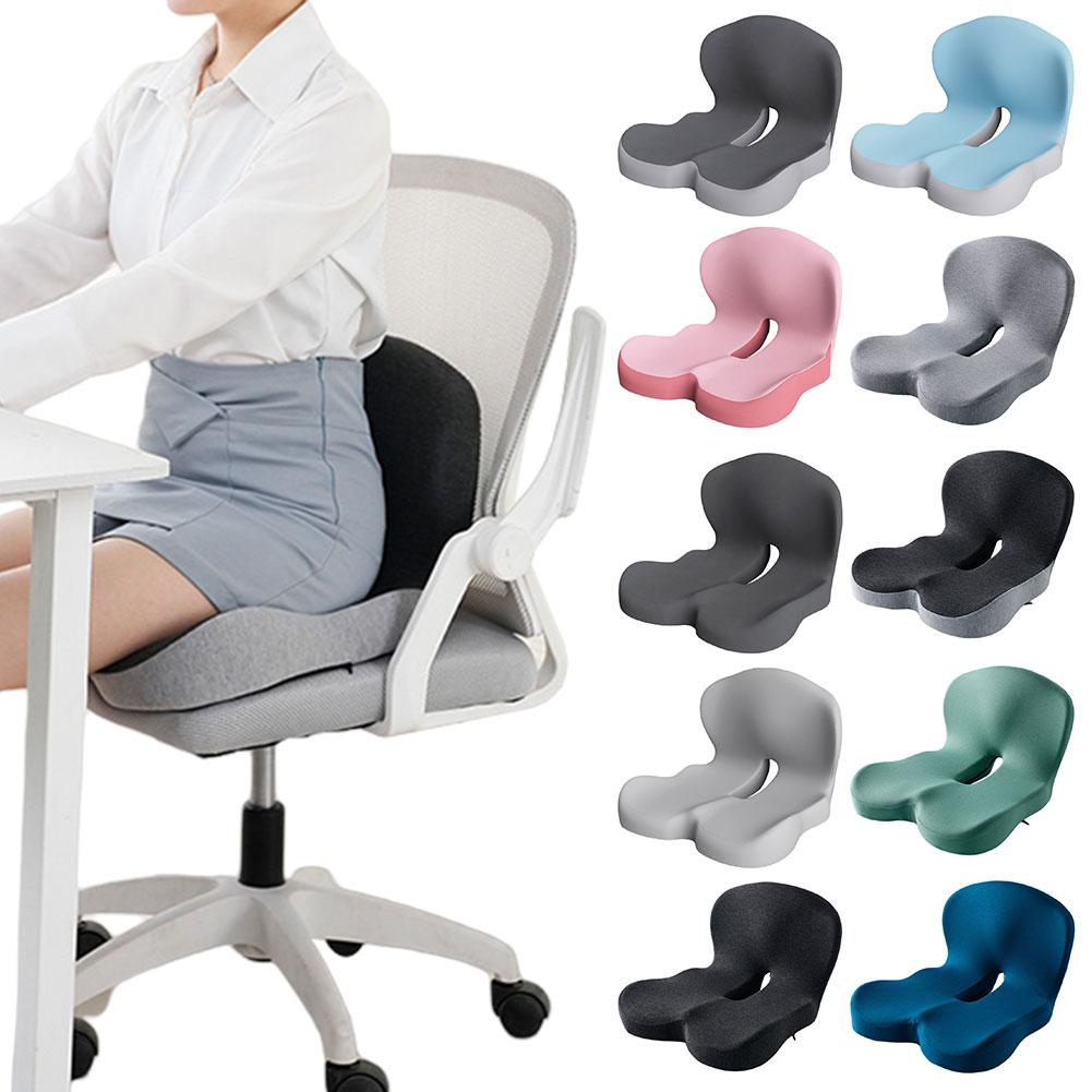 Memory Foam L-Shaped Integrated Seat Cushion with Back Support Office Chair Cushion for Car Truck Desk Gaming Chair