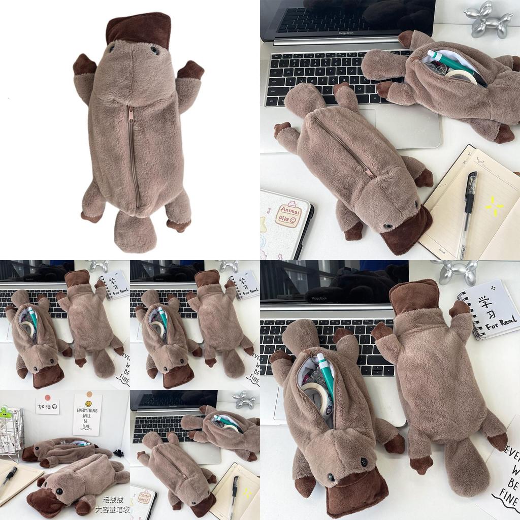 Entzückendes Plüsch-Schnabeltier-Federmäppchen mit großer Kapazität, niedliche Kinderschreibwarentasche