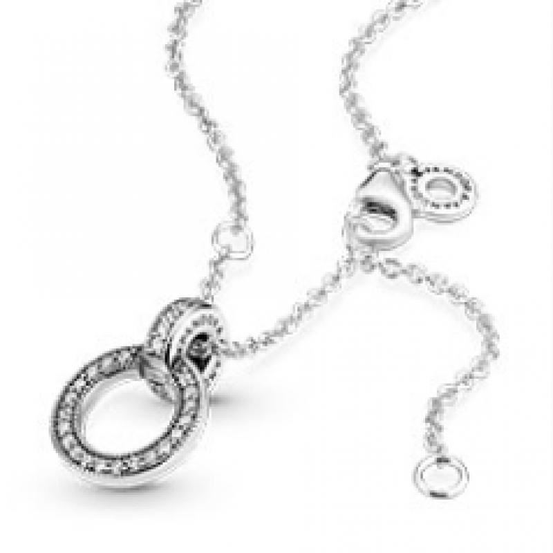 Pandora Double Circle Pendant   Necklace  399487c01