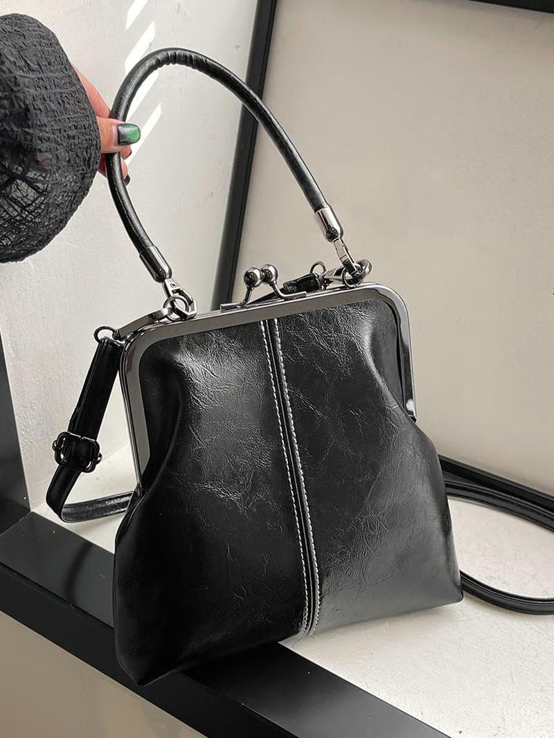 

Vintage Style Brown PU Leather Women s Handbag Versatile Designer Shoulder Bag Ladys Shell Purses Crossbody Bags чёрный
