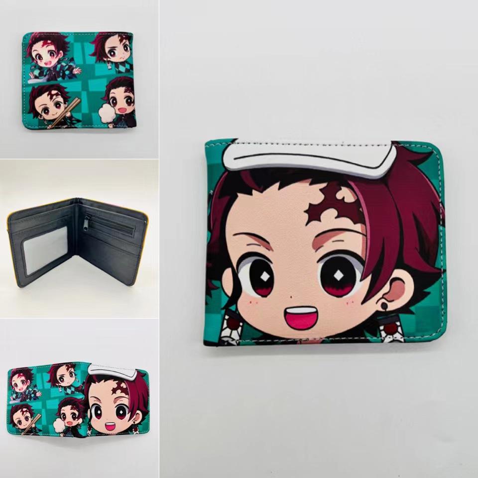 Japan cartoon comics Demon Slayer Short Fold Wallet Cartoon Coin Purse Suitable for Students 0006