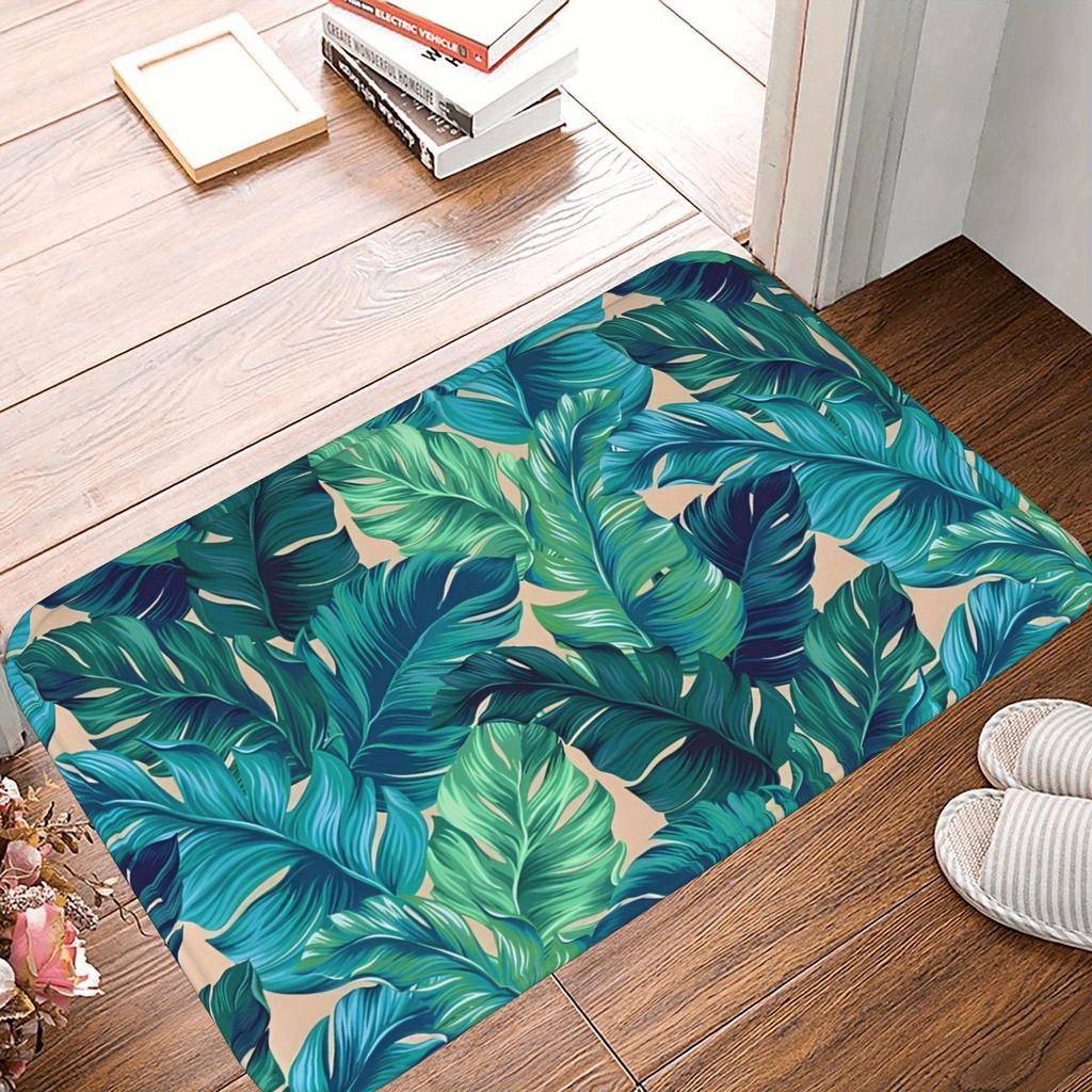 1PC Flowers Pattern Kitchen Rug Non-Slip Door Mat Pop Design Bathroom Rug Bath Mat Carpet for Home Sink Laundry Decoreeree