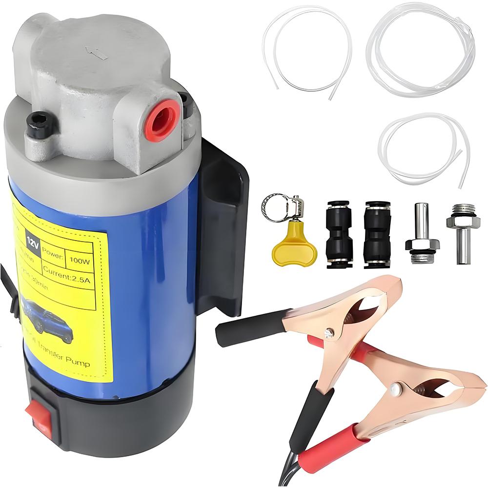 

Электрический шестеренчатый масляный насос Портативный 12В/24В постоянного тока Насос для перекачки моторного масла автомобиля - Двигатель из чистой меди, Алюминиевая головка насоса 24V
