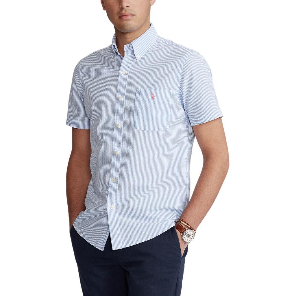 Polo Ralph Lauren Classic Fit Cotton Poplin Short Sleeve Shirt Men Shirts 710833826-003