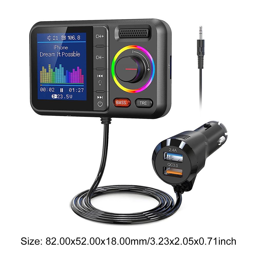 BT FM Transmitter Support QC3.0 Charging Wireless Car Adapter Hands-Free Call MP3 Music Player for Car